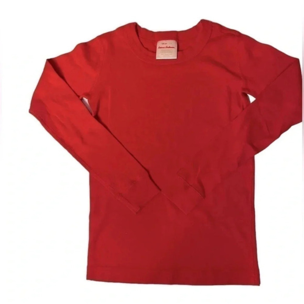 Hanna Andersson Red Long Sleeve Tee 100% Organic Cotton Size 8